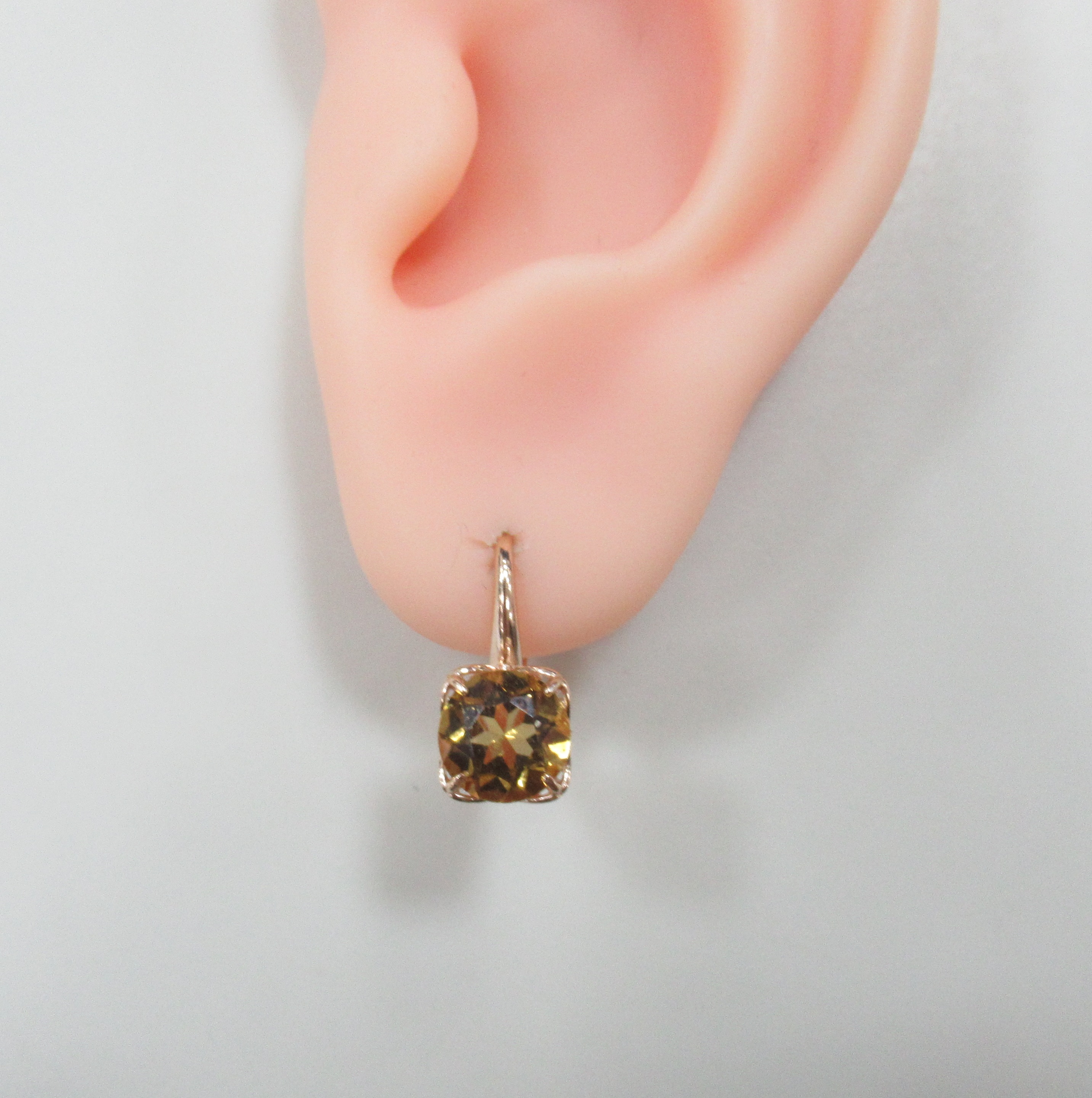 Серебряные серьги с цитринами